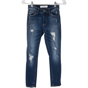 Kancan Distressed Jeans Skinny‎ Ankle Crop Size 23 Mid Rise Womens